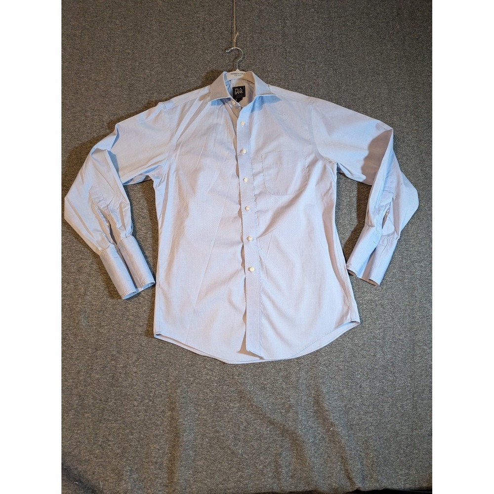Jos. A. Bank Men's Cotton Dress Shirt Size 15-32 Tailored Fit Blue Long Sleeve